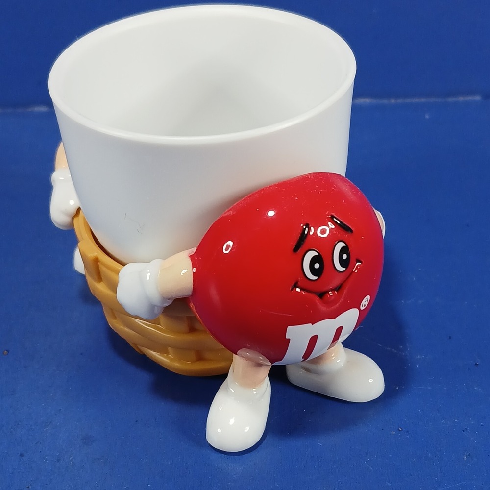M & M (Red) Egg Cup Plastic Two Piece Mars 1993